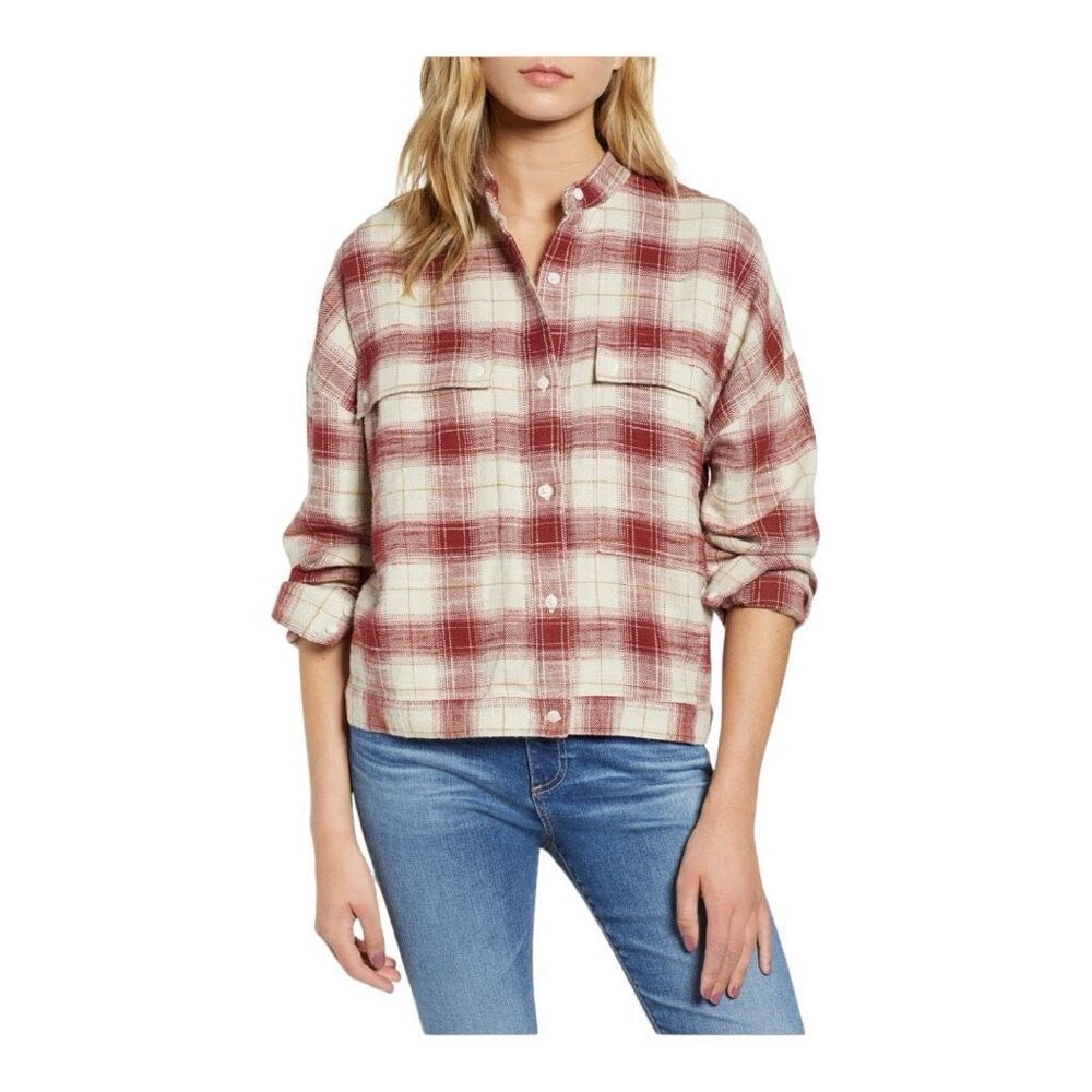 AG Adriano Goldschmied Smith Plaid Shirt Jacket size M cotton